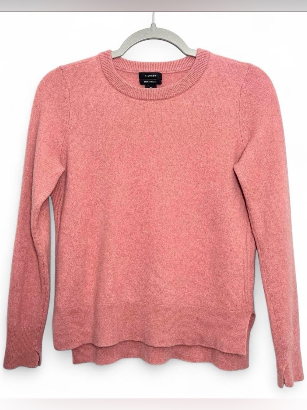Halogen Pink Cashmere Long Sleeve Sweater Medium Quiet Luxury Layering Old Money